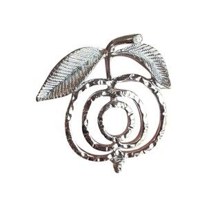 Sarah Coventry Silver Tone Apple Brooch Pin